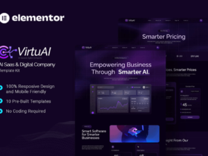 VirtuAI – AI Saas & Digital Company Elementor Template Kit