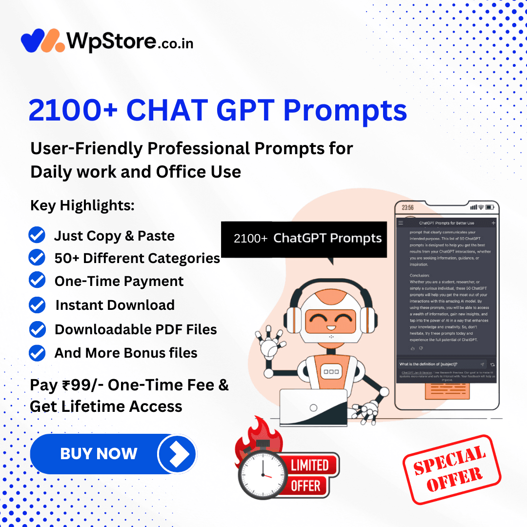 2100+ Premium ChatGPT Prompts +The Ultimate ChatGPT Guide Bundle 1 2100+ Premium ChatGPT Prompts +The Ultimate ChatGPT Guide Bundle