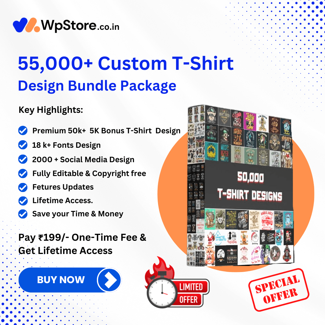55,000+ Custom T-Shirt Design Package 1 55