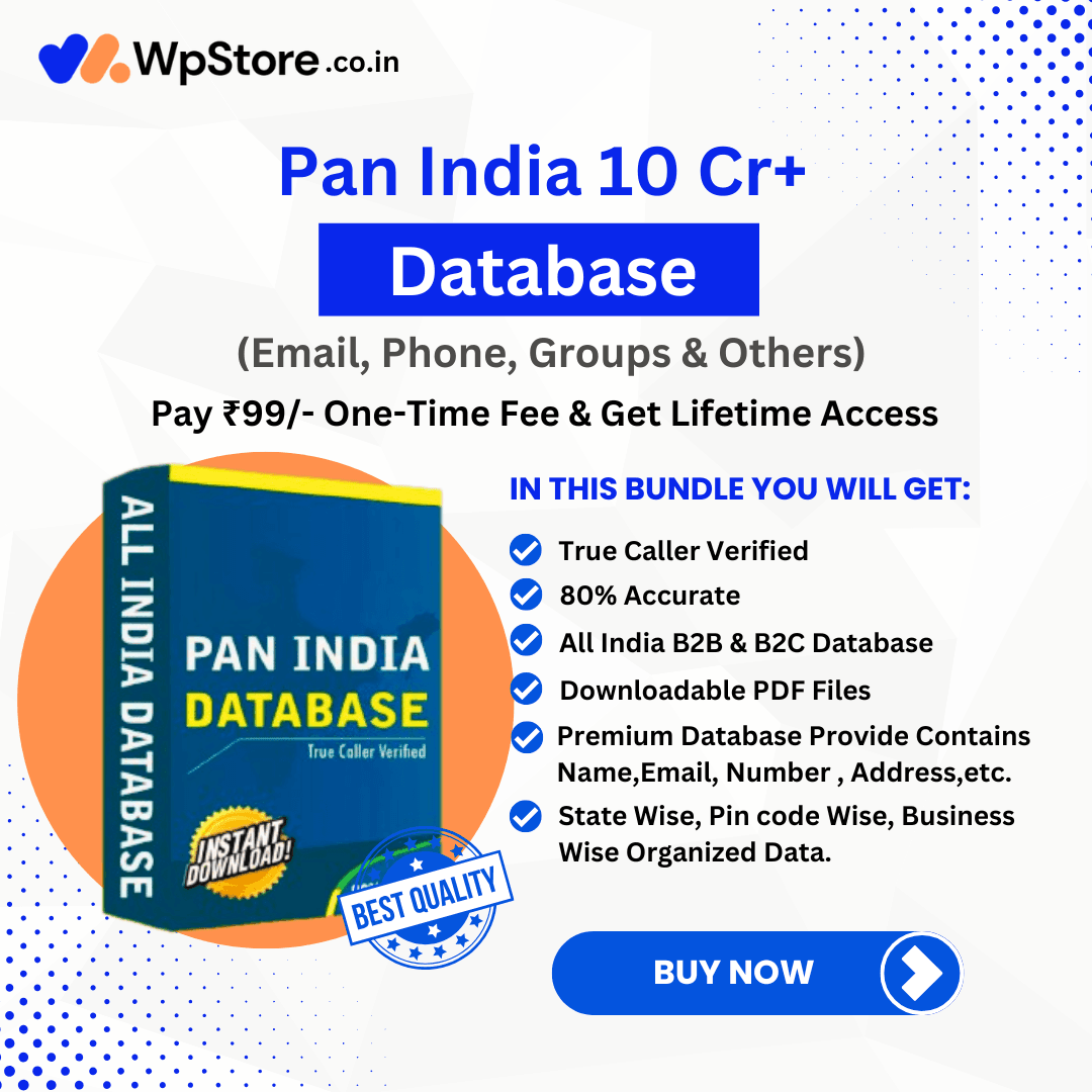 Pan India 10 Crore+ Database (Latest Edition) 1 Pan India 10 Crore+ Database