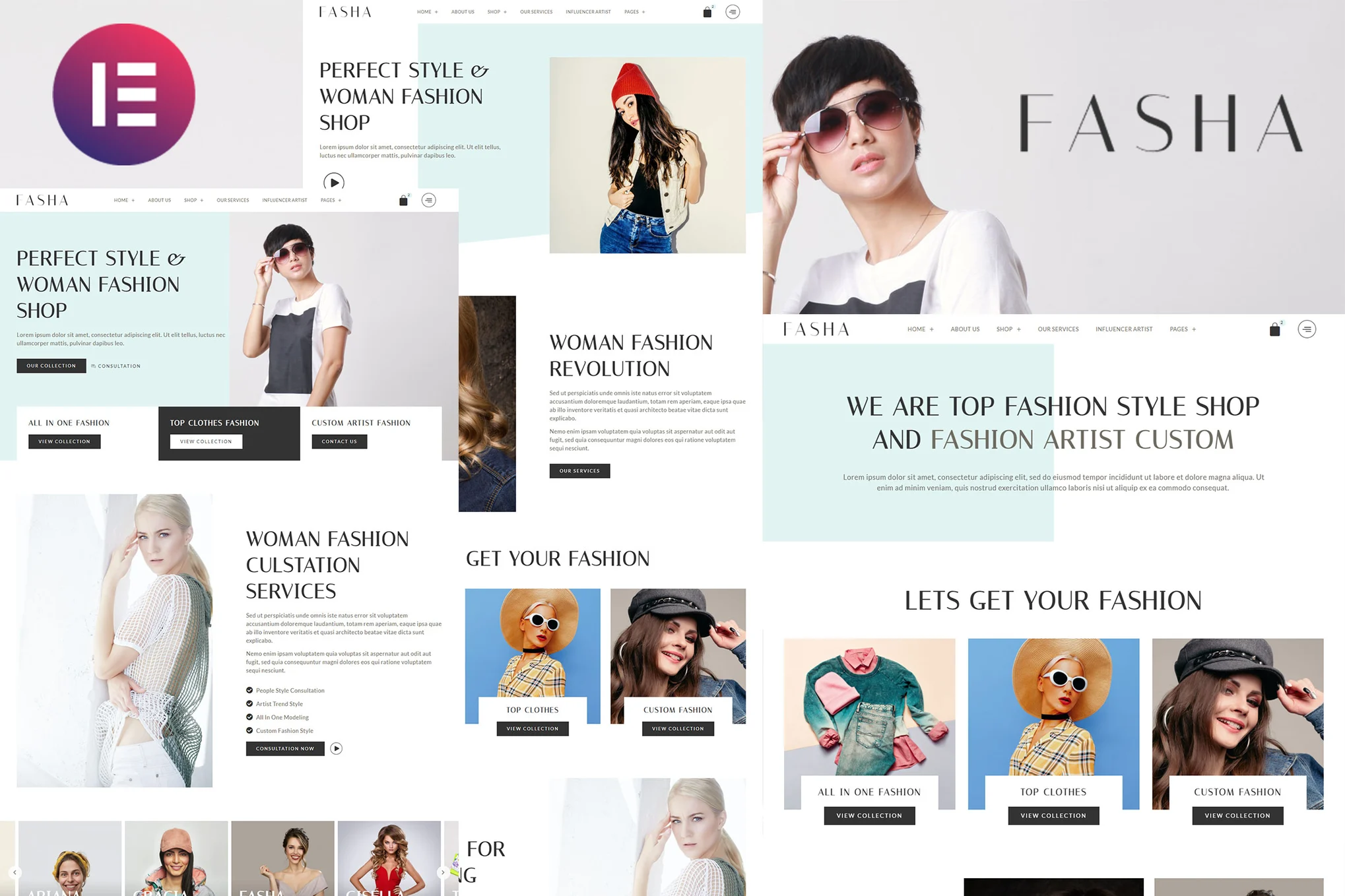 Woman Fashion & Shop eCommerce Elementor Template Kit 1 Fasha-Kits