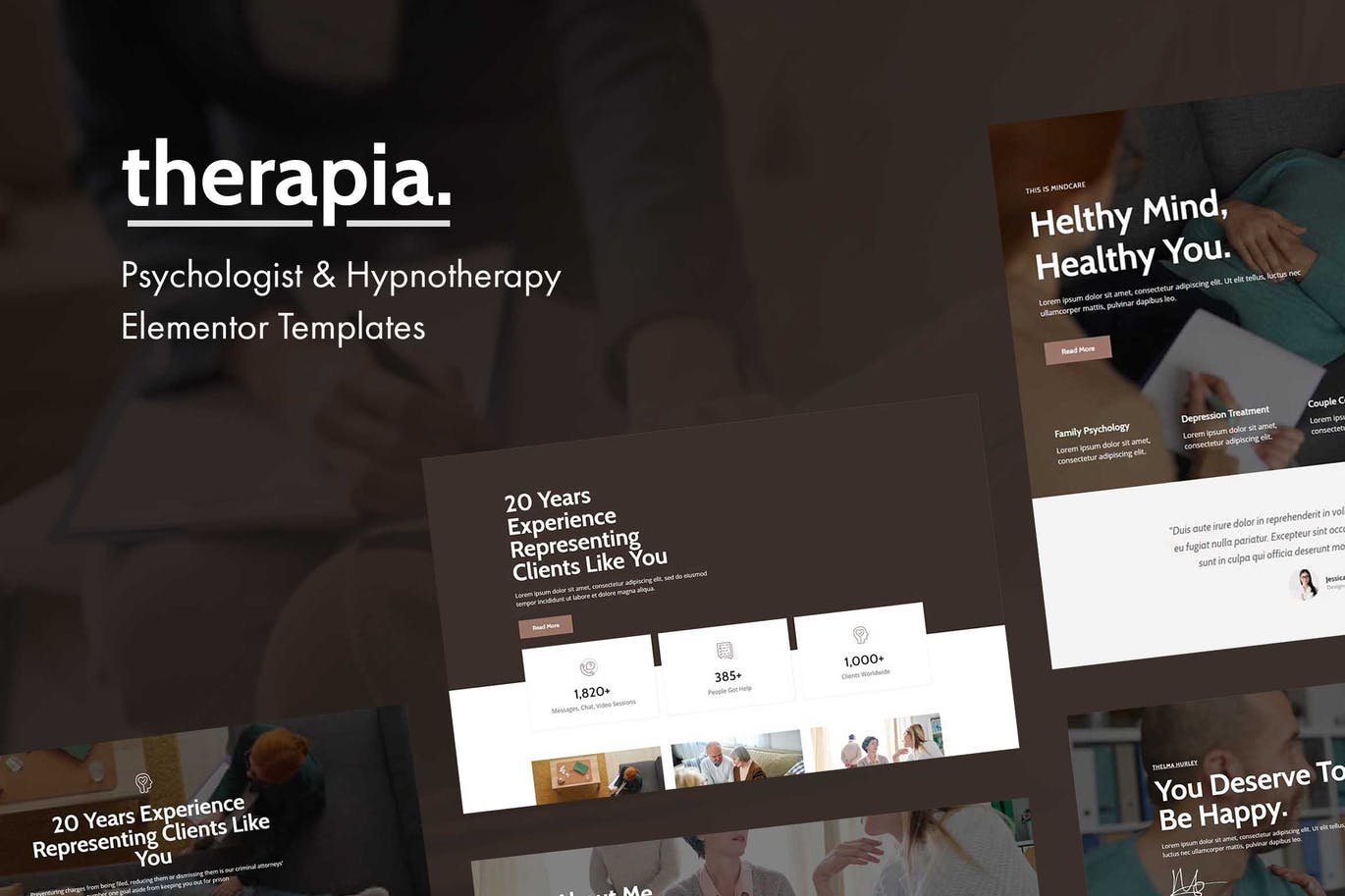 Therapia – Psychologist & Hypnotherapy Elementor Templates 1 Therapia – Psychologist & Hypnotherapy Elementor Templates