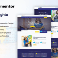 Brighto – Cleaning Service Company Elementor Pro Template Kit - Brighto is an Elementor Pro Template Kit for Cleaning Services website. This template kit will help you to create any website related to cleaning services website such as home cleaning