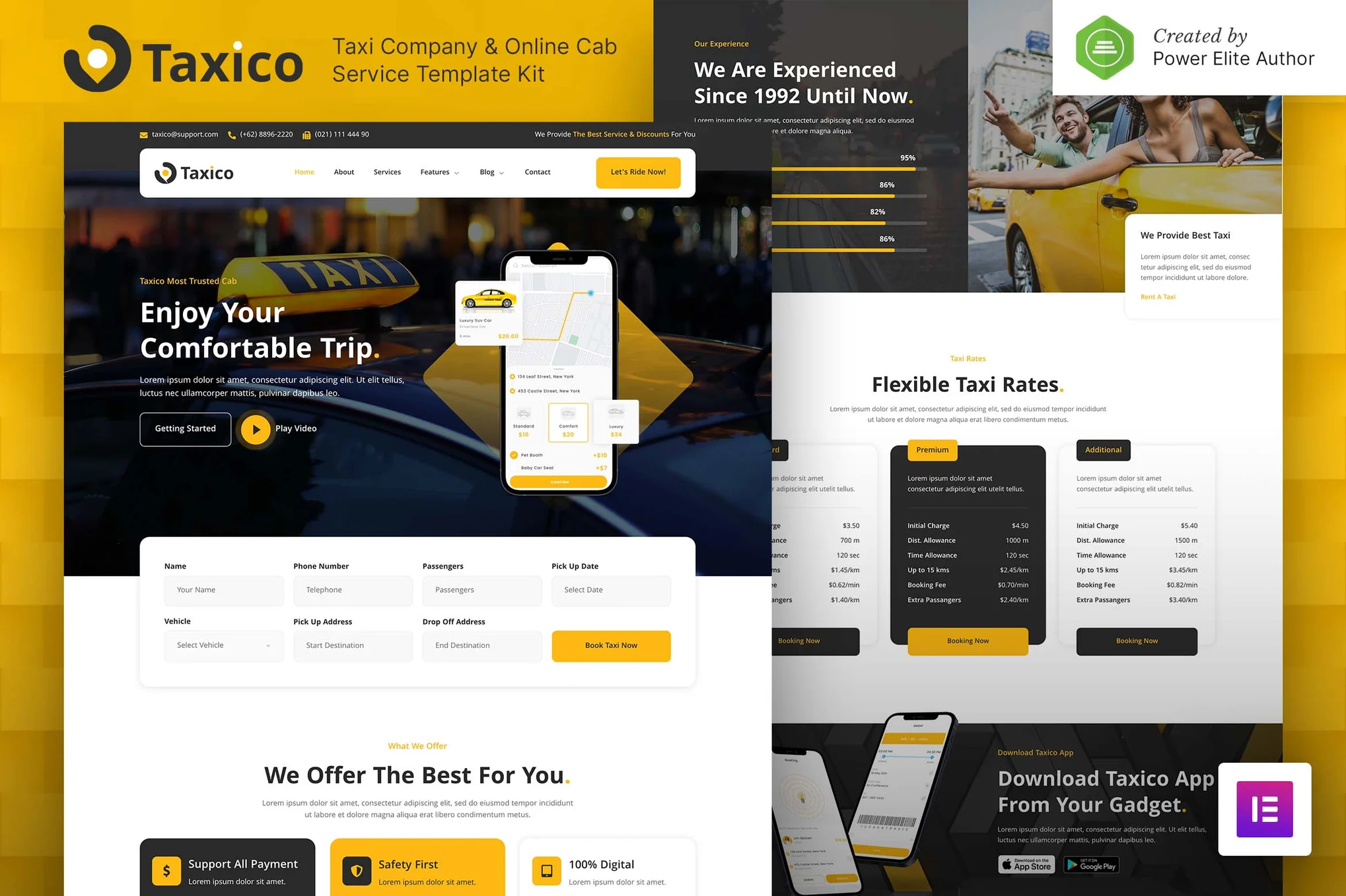 Taxico – Taxi Company & Online Cab Service Elementor Template Kit 1 Taxico – Taxi Company & Online Cab Service Elementor Template Kit