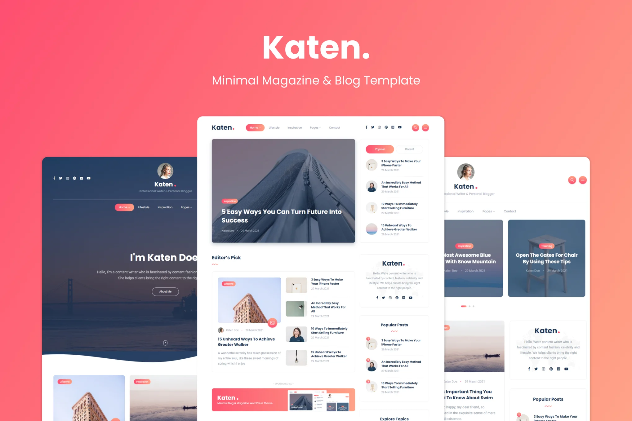 Katen - Minimal Blog & Magazine HTML Template 1 Katen - Minimal Blog & Magazine HTML Template