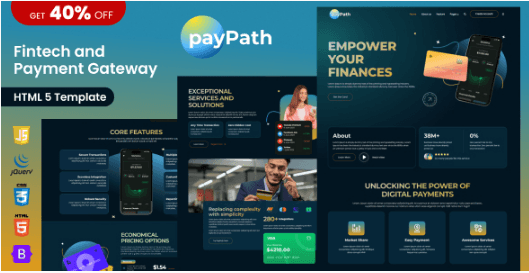 PayPath - Fintech & Online Payment Gateway HTML5 Template 1 PayPath - Fintech & Online Payment Gateway HTML5 Template
