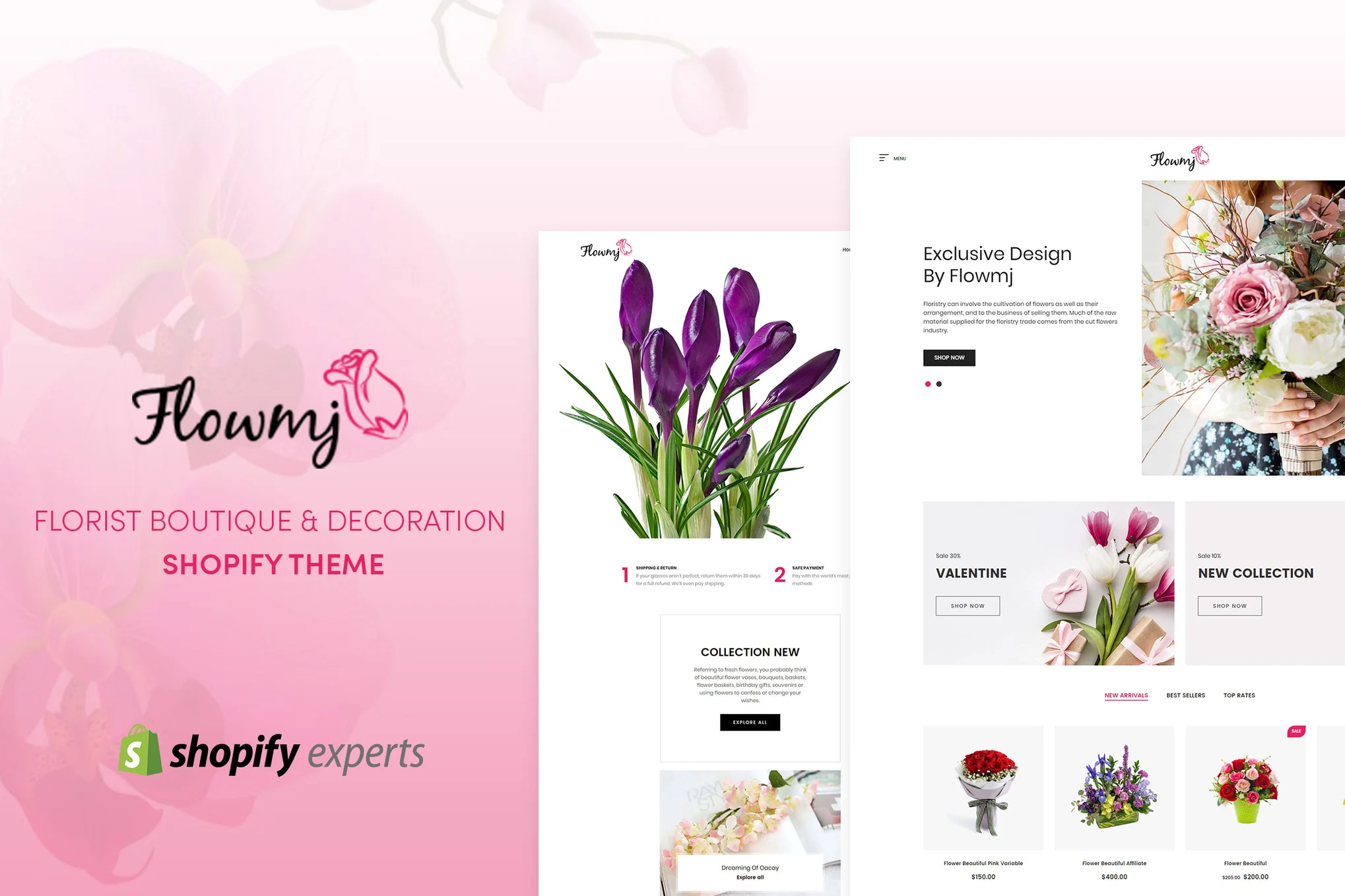 Flowmj - Florist Boutique & Decoration Store Shopify Theme 1 Flowmj - Florist Boutique & Decoration Shopify Theme