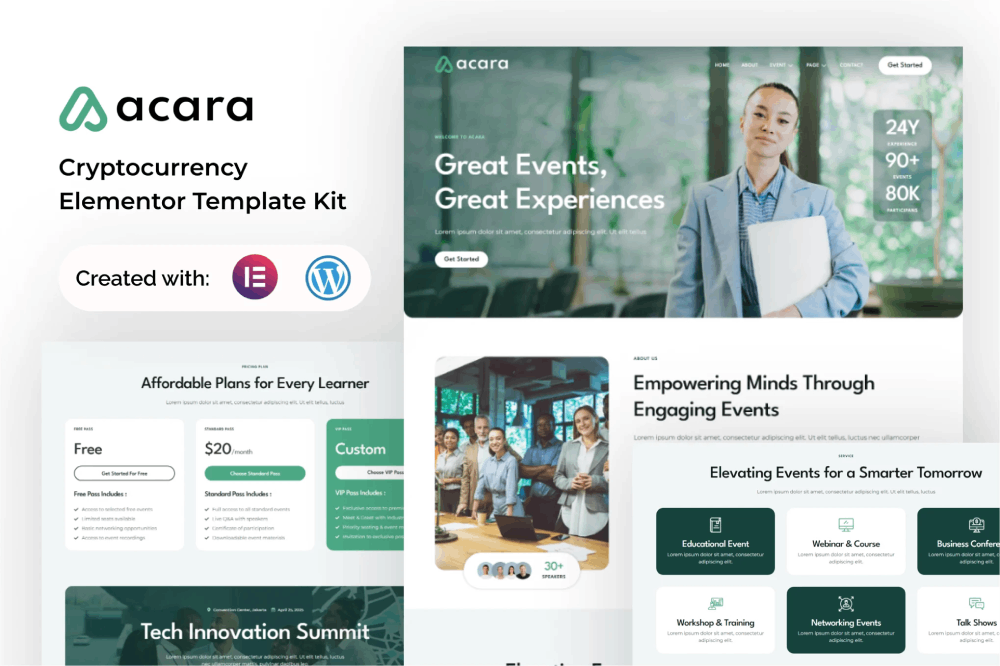 Acara - Event & Conference Elementor Template Kit 1 Acara - Event & Conference Elementor Template Kit Cover