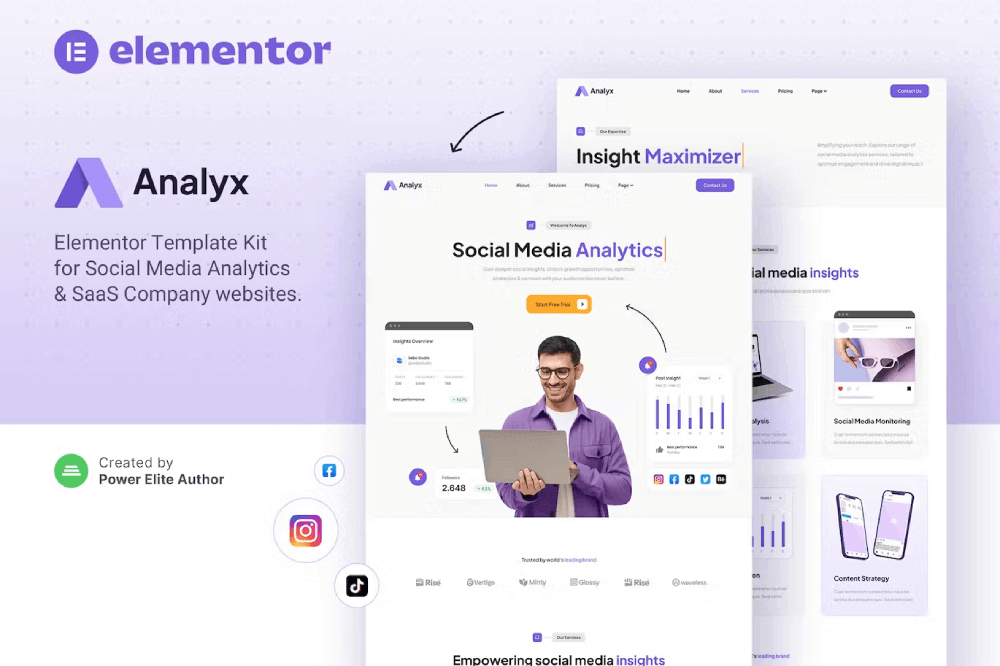 Analyx – Social Media Analytics & SaaS Company Elementor Template Kit 1 Analyx – Social Media Analytics & SaaS Company Elementor Template Kit, Elementor Template Kit, Analyx Elementor Template Kit - Free Download