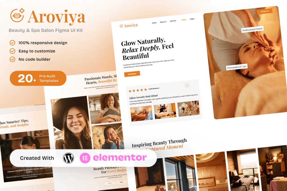 Aroviya – Beauty & Spa Salon Elementor Template Kit 1 Aroviya – Beauty & Spa Salon Elementor Template Kit, Elementor Template Kit, Aroviya Elementor Template Kit - Free Download
