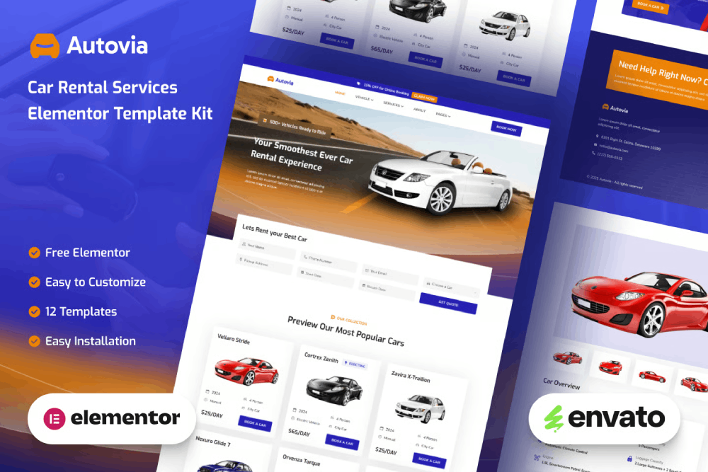 Autovia - Car Rental Services Elementor Template Kit 1 Autovia - Car Rental Services Elementor Template Kit, Elementor Template Kit, Autovia Elementor Template Kit - Free Download