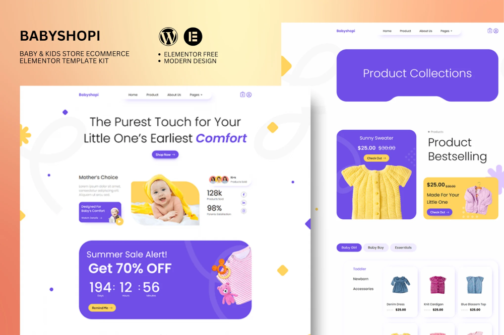 Babyshopi - Baby & Kids Shop Ecommerce Elementor Template Kit 1 Babyshopi - Baby & Kids Shop Ecommerce Elementor Template Kit, Elementor Template Kit, Babyshopi Elementor Template Kit - Free Download
