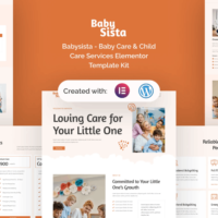 Babysista - Baby Care & Child Care Services Elementor Template Kit, Elementor Template Kit, Babysista Elementor Template Kit - Free Download