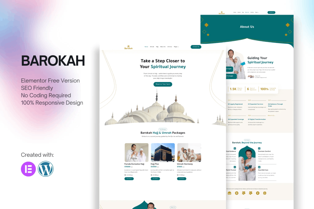 Barokah - Hajj & Umrah Tour Travel Elementor Template Kit 1 Barokah - Hajj & Umrah Tour Travel Elementor Template Kit, Elementor Template Kit, Barokah Elementor Template Kit - Free Download