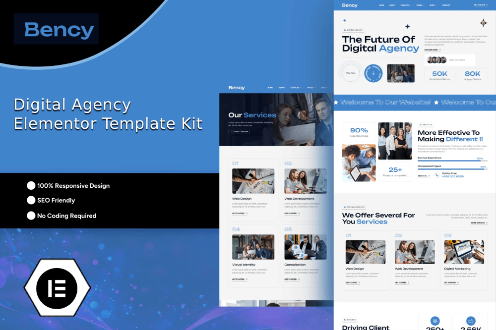 Bency Elementor Template Kit 1 Bency Elementor Template Kit Cover