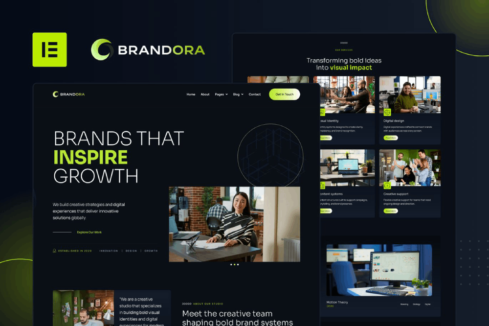 Brandora - Creative Agency Elementor Pro Template Kit Elementor Template Kit 1 Brandora - Creative Agency Elementor Pro Template Kit Elementor Template Kit Cover