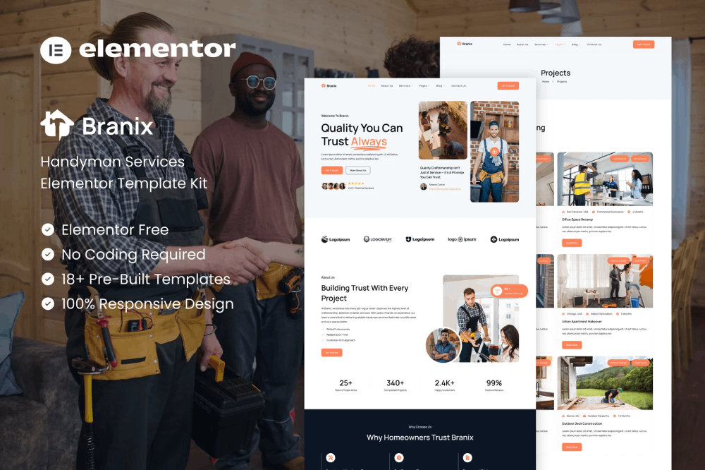 Branix - Handyman Services Elementor Template Kit 1 Branix - Handyman Services Elementor Template Kit, Elementor Template Kit, Branix Elementor Template Kit - Free Download