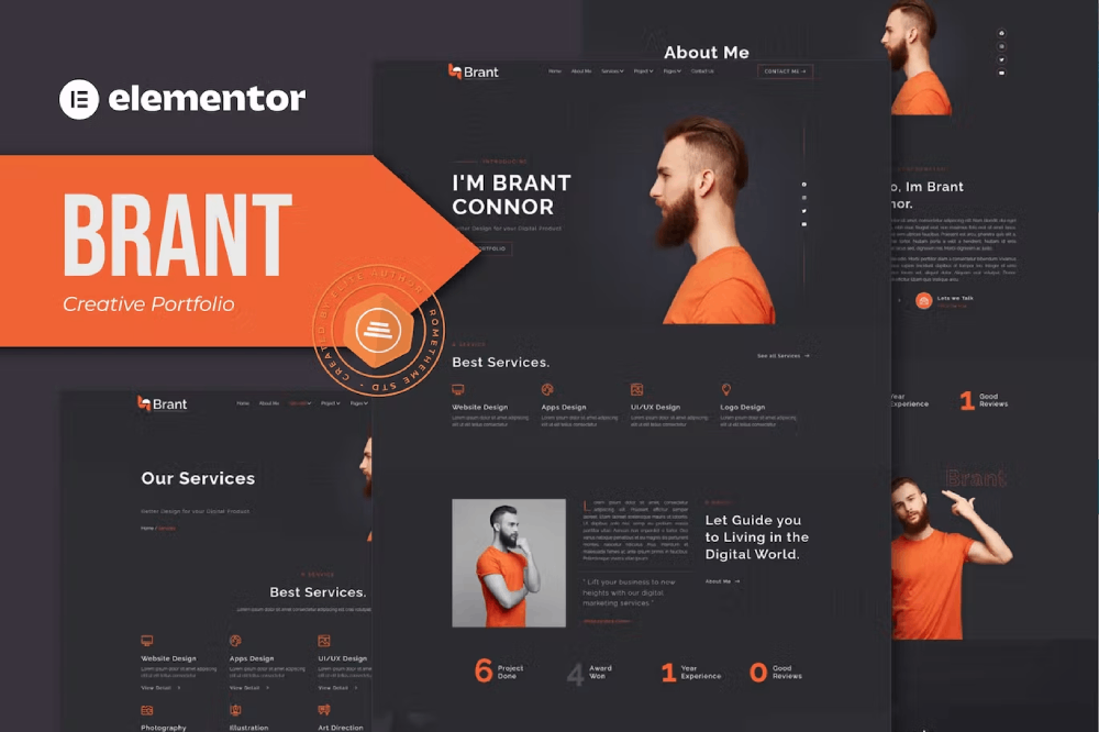 Brant - Creative Portfolio & Agency Elementor Template Kit 1 Brant - Creative Portfolio & Agency Elementor Template Kit, Elementor Template Kit, Brant Elementor Template Kit - Free Download