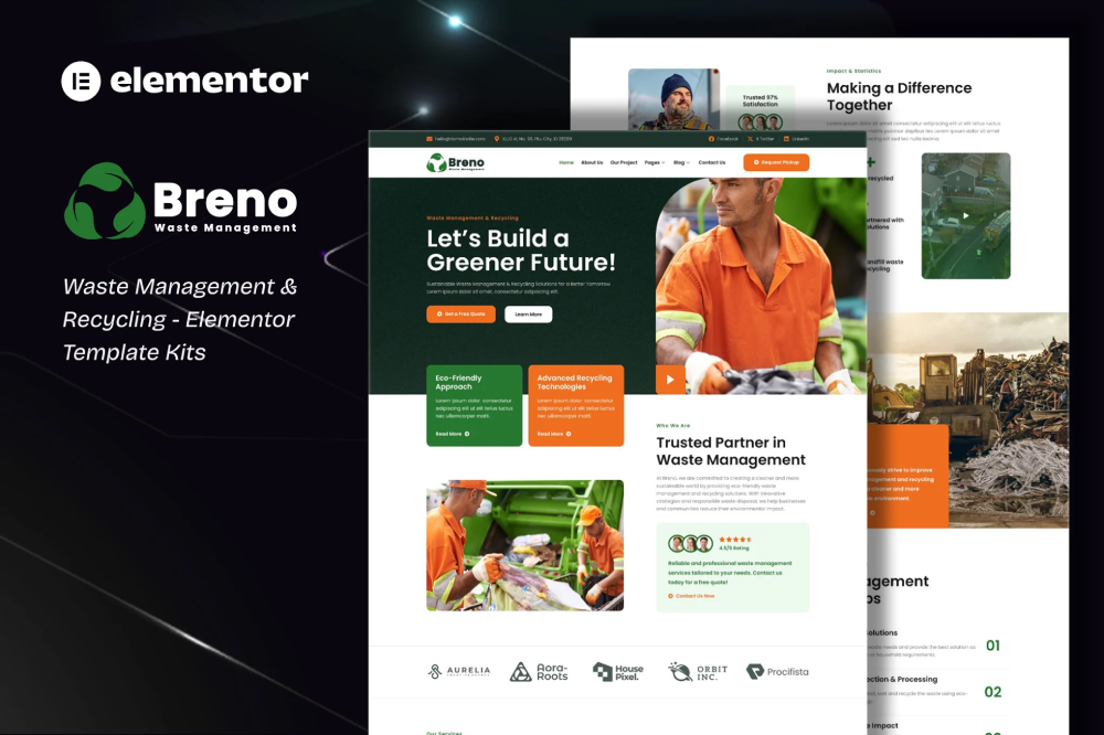 Breno - Waste Management & Recycling Elementor Template Kits 1 Breno - Waste Management & Recycling Elementor Template Kit, Elementor Template Kit, Breno Elementor Template Kit - Free Download