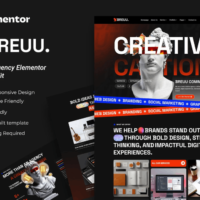 Breuu - Creative Agency Elementor Template Kit, Elementor Template Kit, Breuu Elementor Template Kit - Free Download