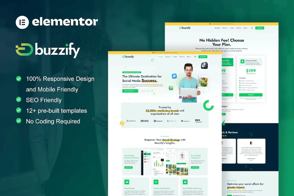 Buzzify - Template kit for Social Media Marketing Agency Elementor Template Kit 1 Buzzify - Template kit for Social Media Marketing Agency Elementor Template Kit, Elementor Template Kit, Buzzify Elementor Template Kit - Free Download