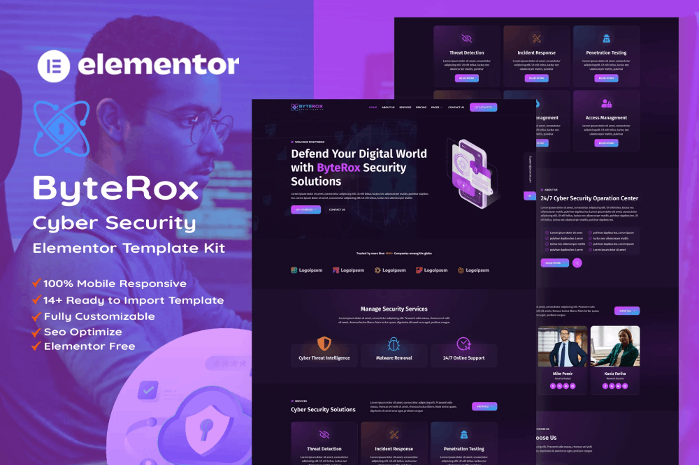 ByteRox - Cyber Security Elementor Template Kit 1 ByteRox - Cyber Security Elementor Template Kit, Elementor Template Kit, ByteRox Elementor Template Kit - Free Download