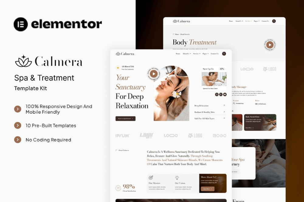 Calmera Elementor Template Kit 1 Calmera Elementor Template Kit Cover