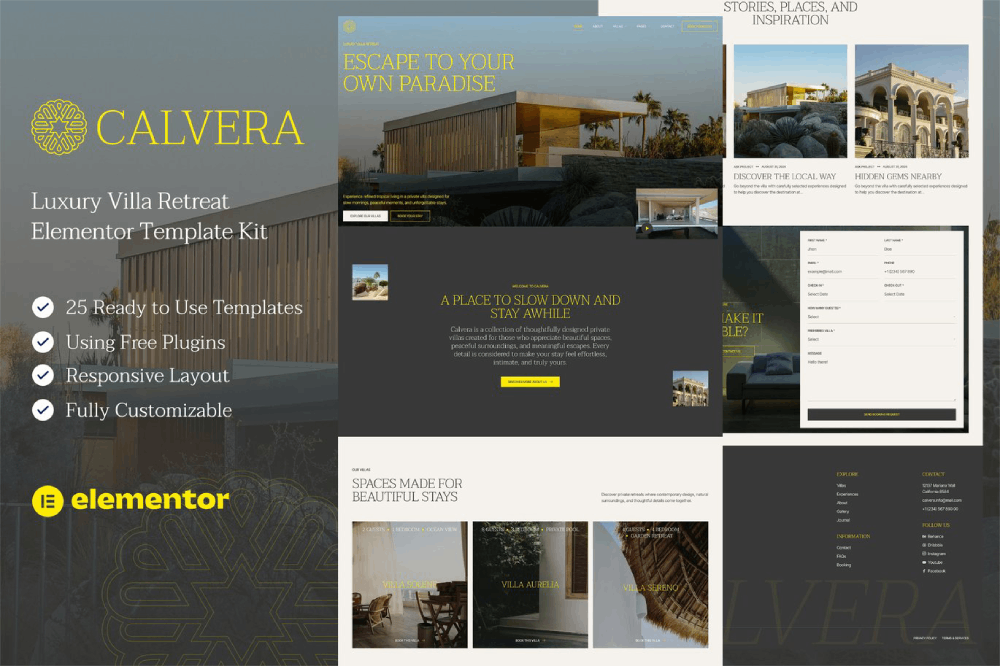 Calvera — Luxury Villa Retreat Elementor Template Kit 1 Calvera — Luxury Villa Retreat Elementor Template Kit Cover