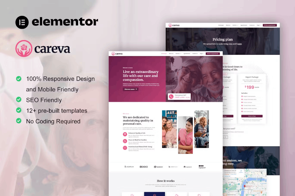 Careva - Template kit for Senior Care Services Elementor Template Kit 1 Careva - Template kit for Senior Care Services Elementor Template Kit, Elementor Template Kit, Careva Elementor Template Kit - Free Download