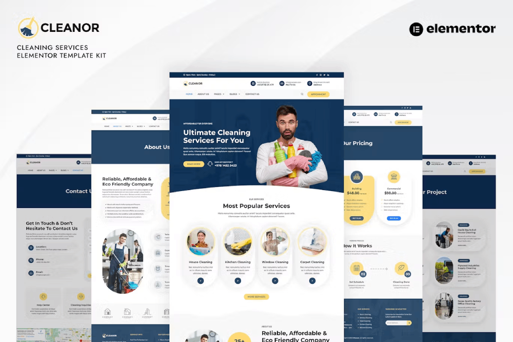 Cleanor - Cleaning Services Elementor Template Kit 1 Cleanor - Cleaning Services Elementor Template Kit, Elementor Template Kit, Cleanor Elementor Template Kit - Free Download