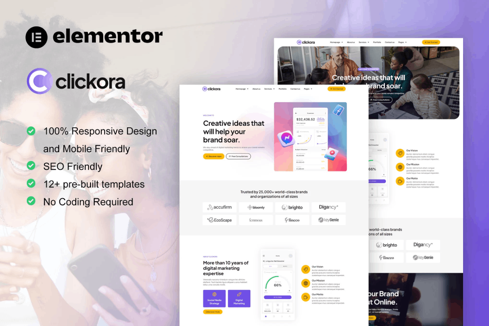 Clickora - Template kit for digital markting services Elementor Template Kit 1 Clickora - Template kit for digital markting services Elementor Template Kit, Elementor Template Kit, Clickora Elementor Template Kit - Free Download