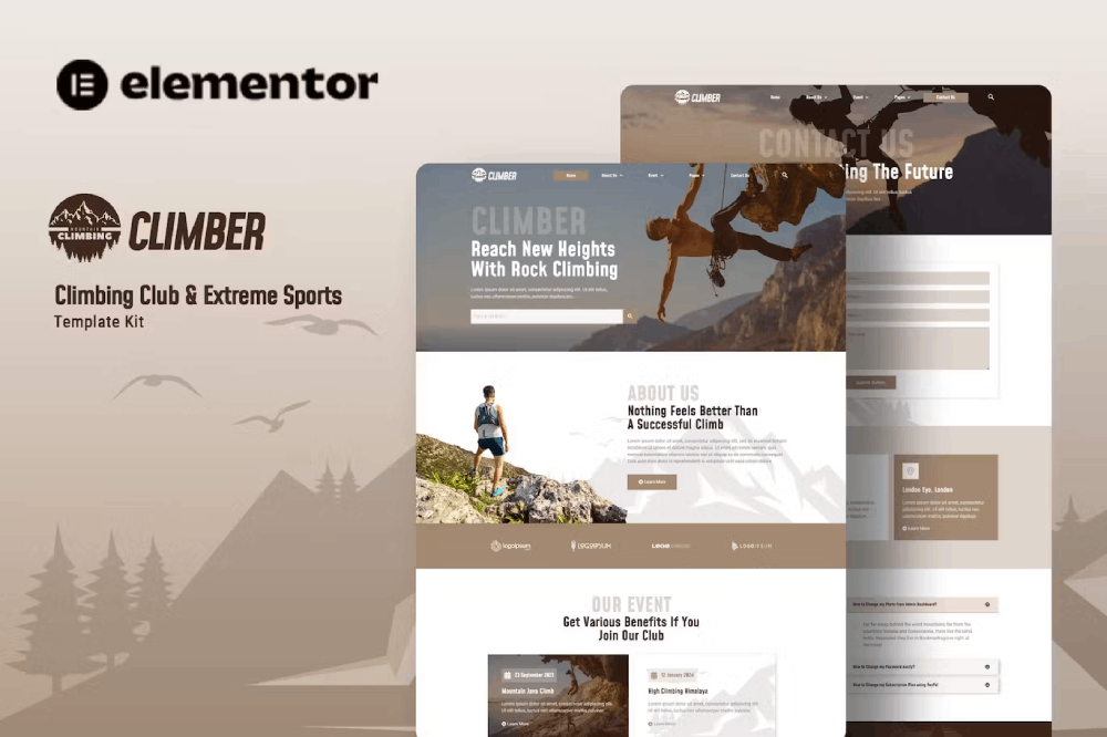 Climber Elementor Template Kit 1 Climber Elementor Template Kit, Elementor Template Kit, Climber Elementor Template Kit - Free Download