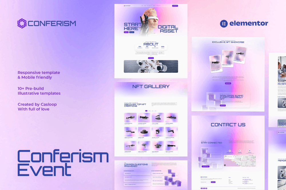 Conferism Event - NFTs Conference Elementor Template Kit 1 Conferism Event - NFTs Conference Elementor Template Kit Cover