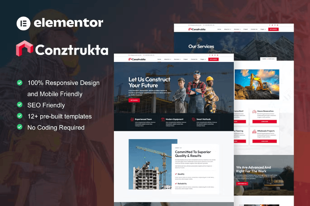 Conztrukta - Template Kit for Construction Company Elementor Template Kit 1 Conztrukta - Template Kit for Construction Company Elementor Template Kit, Elementor Template Kit, Conztrukta Elementor Template Kit - Free Download