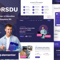 Corsdu - Online Courser & Education Elementor Template Kit, Elementor Template Kit, Corsdu Elementor Template Kit - Free Download