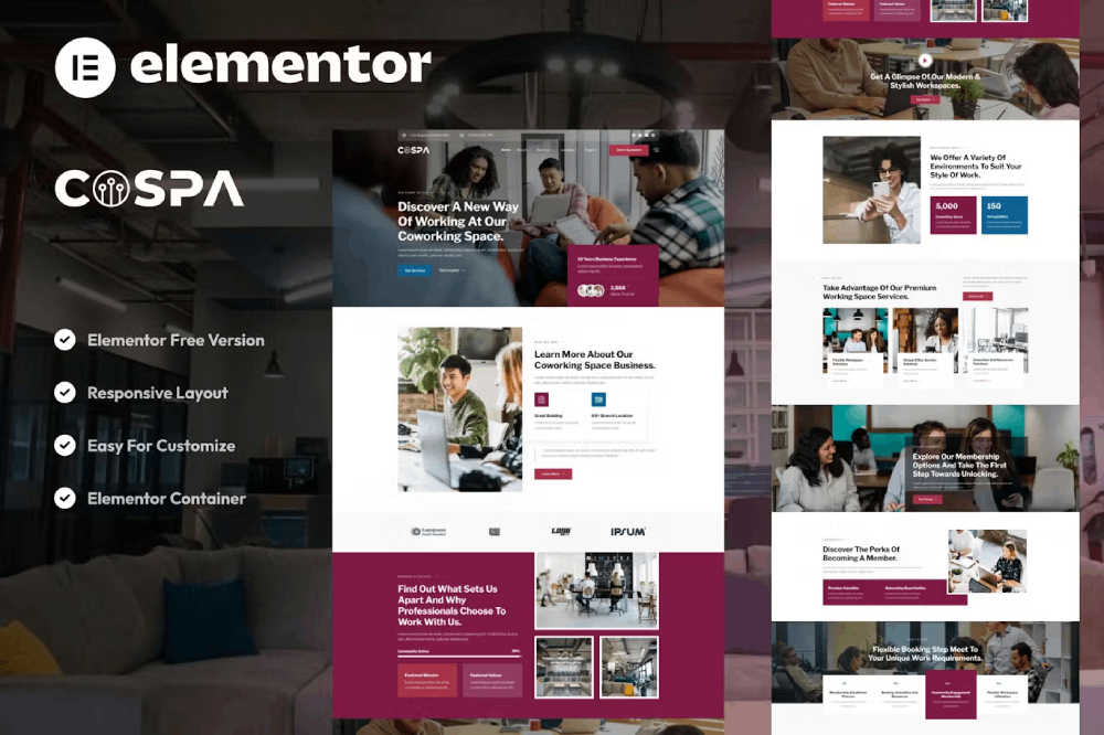 Cospa - Coworking Space & Virtual Office Elementor Template Kit 1 Cospa - Coworking Space & Virtual Office Elementor Template Kit, Elementor Template Kit, Cospa Elementor Template Kit - Free Download