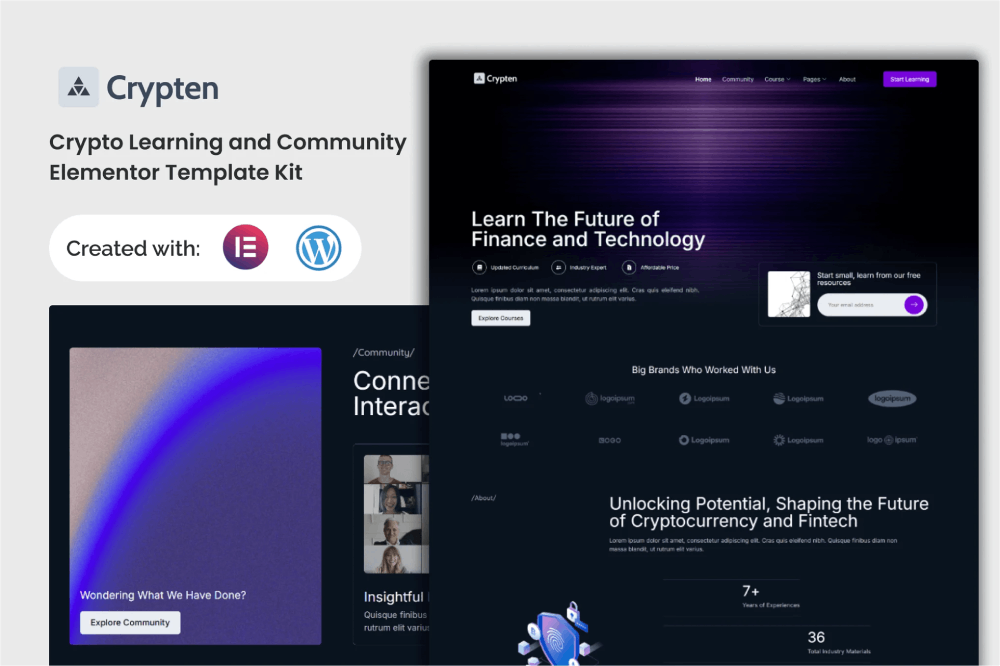 Crypten Crypto Learning and Community Elementor Template Kit 1 Crypten Crypto Learning and Community Elementor Template Kit Cover