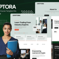Cryptora - Crypto Online Course Elementor Template Kit Cover