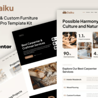 Daiku - Carpenter & Custom Furniture Elementor Template Kit, Elementor Template Kit, Daiku Elementor Template Kit - Free Download