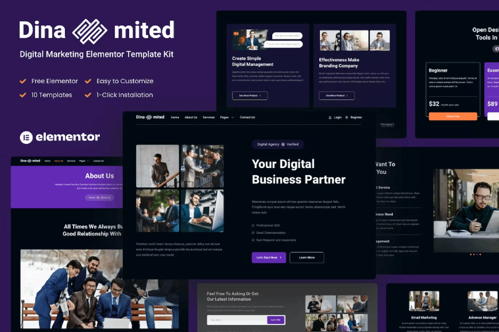 Dinamited - Digital Agency Elementor Template Kit 1 Dinamited - Digital Agency Elementor Template Kit, Elementor Template Kit, Dinamited Elementor Template Kit - Free Download