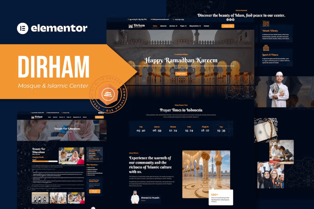 Dirham - Mosque & Islamic Center Elementor Pro Template Kit Elementor Template Kit 1 Dirham - Mosque & Islamic Center Elementor Template Kit, Elementor Template Kit, Dirham Elementor Template Kit - Free Download