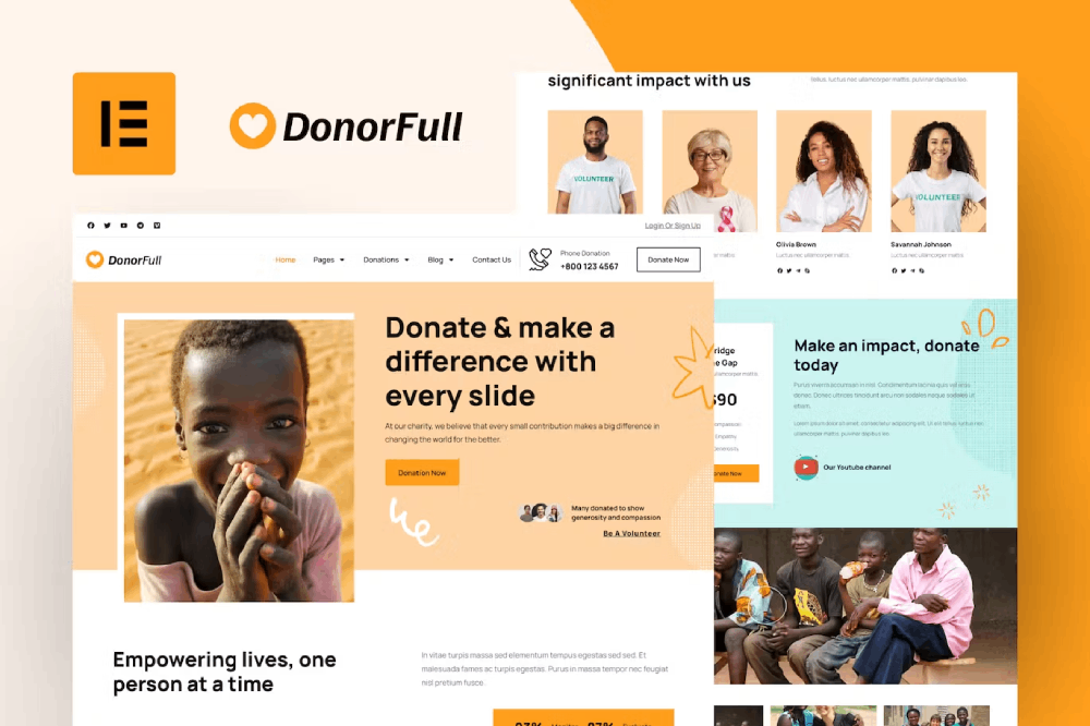 DonorFull - Charity & Donation Elementor Template Kit 1 DonorFull - Charity & Donation Elementor Template Kit, Elementor Template Kit, DonorFull Elementor Template Kit - Free Download