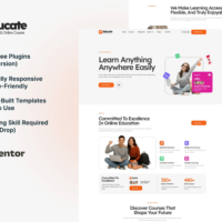 Educate - eLearning & Course Elementor Template Kit Cover