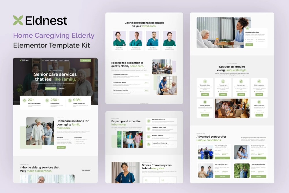 Eldnest - Home Caregiving Elderly Elementor Template Kit 1 Eldnest - Home Caregiving Elderly Elementor Template Kit, Elementor Template Kit, Eldnest Elementor Template Kit - Free Download