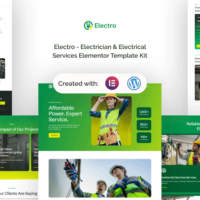 Electro - Electrician & Electrical Services Elementor Template Kit, Elementor Template Kit, Electro Elementor Template Kit - Free Download