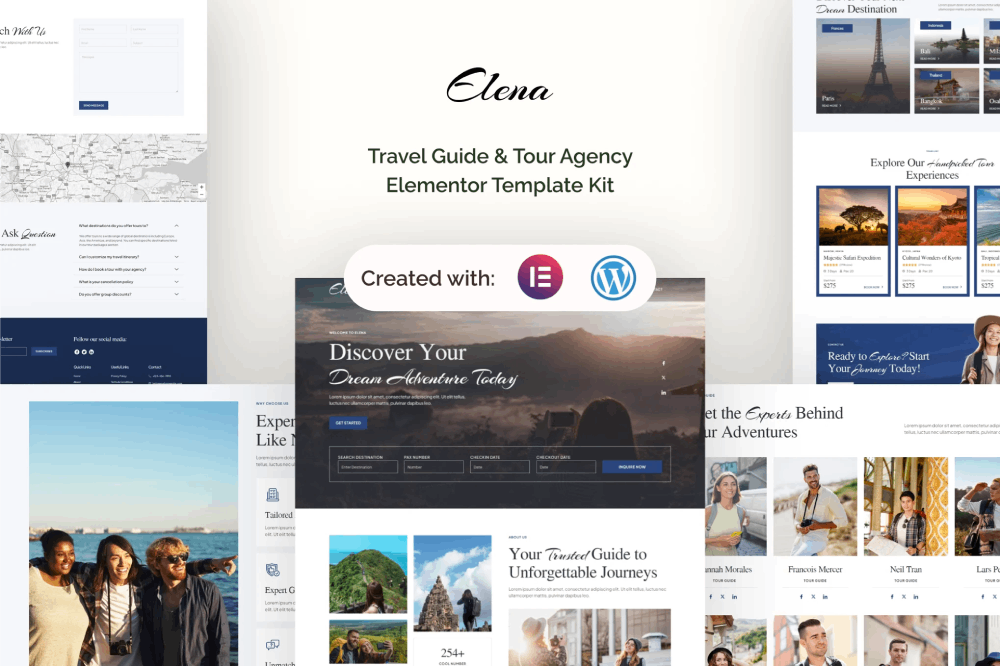 Elena - Travel Guide & Tour Agency Elementor Template Kit 1 Elena - Travel Guide & Tour Agency Elementor Template Kit, Elementor Template Kit, Elena Elementor Template Kit - Free Download