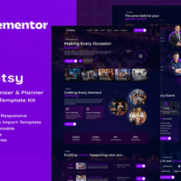 ADMTech Digital Store | Buy Digital Products Online - WordPress themes, plugins, HTML Templates, Elementor Template 2025 Kit, Shopify template, Software Subscription, Digital Bundle Online & More 10 Eventsy - Event Organizer & Planner Elementor Template Kit Cover