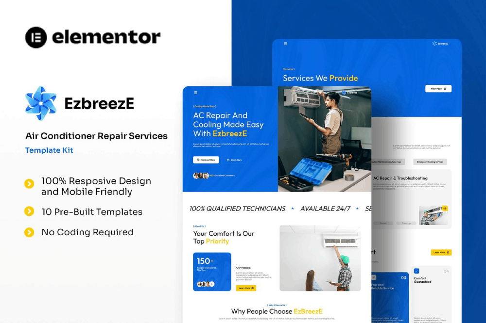 EzbreezE Elementor Template Kit 1 EzbreezE Elementor Template Kit Cover
