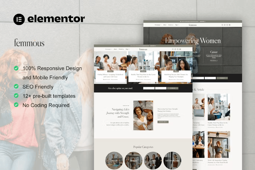 Femmous - Template kit for Feminine Blog Elementor Template Kit 1 Femmous - Template kit for Feminine Blog Elementor Template Kit, Elementor Template Kit, Femmous Elementor Template Kit - Free Download