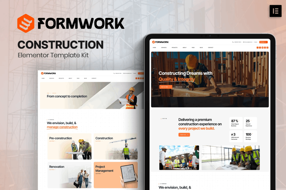 Formwork - Construction Elementor Template Kit 1 Formwork - Construction Elementor Template Kit, Elementor Template Kit, Formwork Elementor Template Kit - Free Download